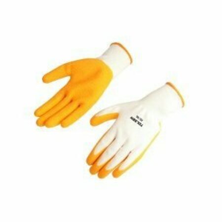 TOLSEN Latex Coated Palm Gloves XL, Polyester, Natural Latex Coated Palms and Fingertips 45016